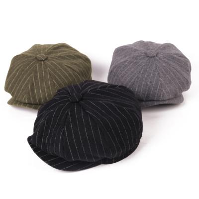 China Female Newsboy Ivy Hats Bulk Selling Polyester Half Wool Cloth Cozy Comfortable Button Decoration Cap for sale