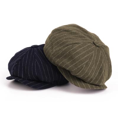 China Casual Wear Ivy Caps With Summer Cozy Canvas Unisex Striped Style Spring Street Fashion Street Sweatband for sale