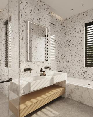 China Fresh porcelain terrazzo tile modern cement restaurant style 600x1200mm rustic interior ceramic tile terrazzo tiles for sale