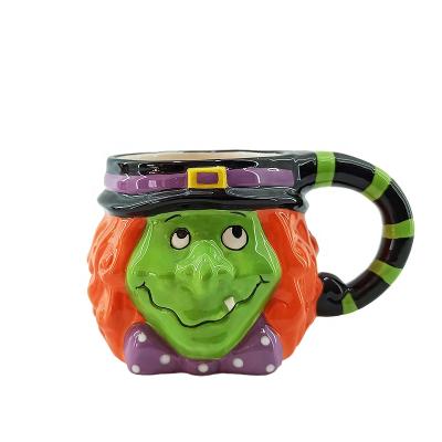 China Witch Shape Disposable Halloween Coffee Mugs Ceramic Christmas Halloween Gift The Nightmare Before Christmas for sale