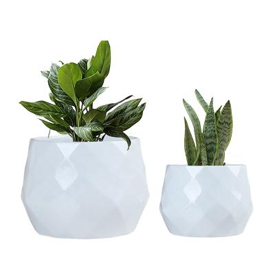 China Large modern white ceramic flower pot for plant artificial succulent pot for sale