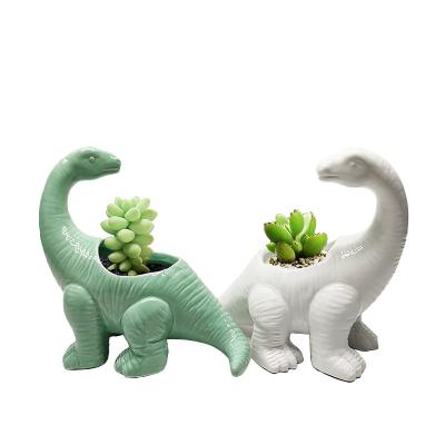 China Modern Ceramic Animal Dinosaur Flower Pots Flower Dinosaur Succulent Pot for sale