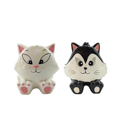 China Cat Shape Ceramic Plant Pot Modern Animal Planter Pot Plants Succulent Pot for sale