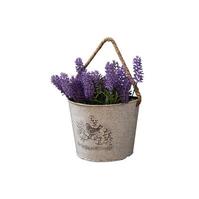 China Simulation Flower American Wrought Iron Style Flowerpot Potted Wall Hanging for sale