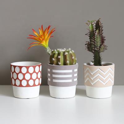 China Cavity American three-dimensional cement style small flower pot for sale