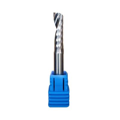 China CNC Milling Machining 1/8 Shank Single Flute Spiral End Mill Carbide Milling Cutter CNC Router Bit One Flute End Mills for sale