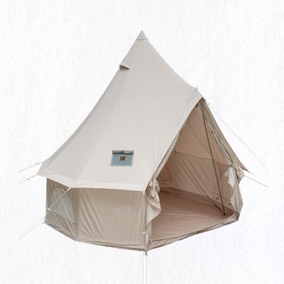 China Diagonal tying type Indian exquisite outdoor luxury large villa camping Yurt tent thick cotton pyramid tent stormproof for sale