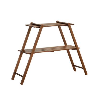 China Foldable Folding Folding Camping Furniture Storage Shelf Wood Camping Rack Success Rack Wooden Shelves for sale