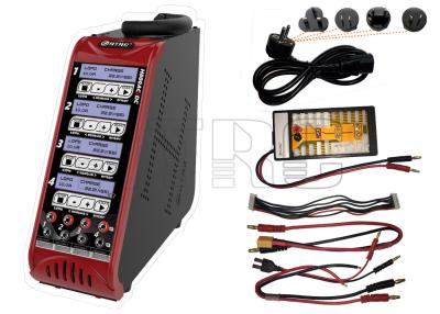 China Quad port Lipo Lion LiFe LiHV Nimh Nicd battery charger built in power supply for sale