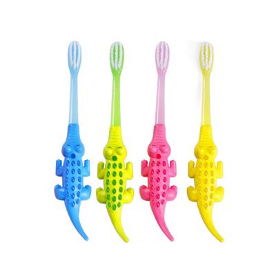 China 4pcs Baby Cartoon Children Soft Toothbrush Funny Crocodile Cheap Soft Toothbrush Good for sale