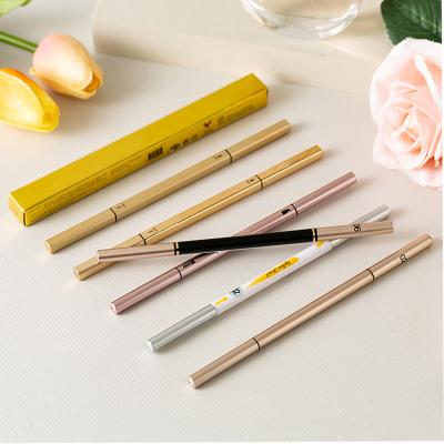 China Private Label Waterproof Gold Brow Waterproof Eyebrow Pencil With Brush for sale