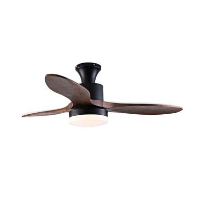 China Modern living room brown walnut light led fans and ceiling lights for living room with light remote control for sale