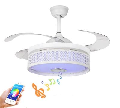 China High Power Modern Adjustable Invisible Foldable Hidden Bladeless Remote Control Led Light Ceiling Fan With Lights Dimmable Fans for sale