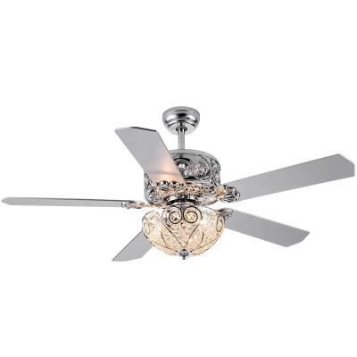 China Store C.C Jones Modern Crystal Explosion Proof Crystal Ceiling Fans Nickel Chandeliers With Brushless Ceiling Fan Motor Holder for sale