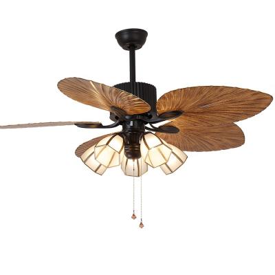 China Large Farmhouse Metal Ceiling Light Large Palm Leaf Palm Leaf Blade Industrial Low Noise Wind 436cmH Wall Mounted Ceiling Extractor Fan for sale