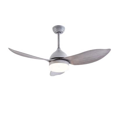 China Modern Kids Nordic Dimmable Gray Grain ABS Blades Led Ceiling Led Fan With Lamp Switch PVC And Remote Light With Fan for sale