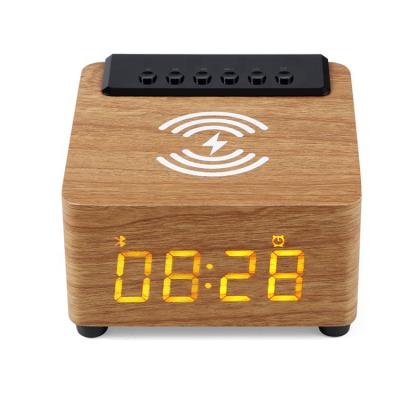 China No Time Wooden Audio Smart Wireless Display Charging Screen Alarm Phone Player Box BT Wooden Speaker for sale