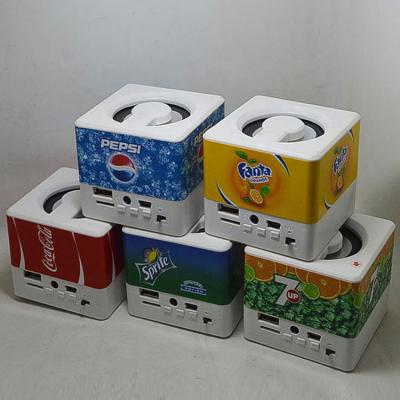 China No Promotional Speaker Gift MP3 Pepsi Cube Juice Beer Wireless Square Speaker Wholesale for sale