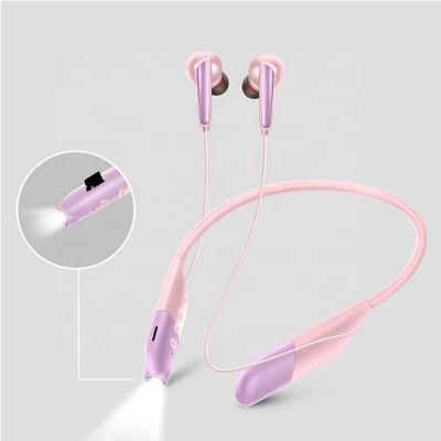 China Perfect New Arrival 20H Sound Time Playing 400mAH Battery Neckband Torch Band Torch Earphone Sports Stereo Headset with SD Card MP3 Player Mic Torch for sale