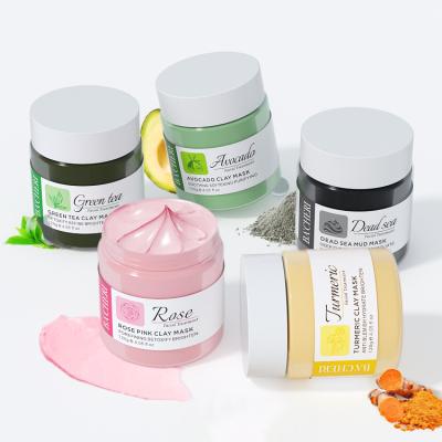 China Organic Brightening Cleansing Rose Avocado Turmeric Green Tea Face Skin Care Clay Mask Moisturizer Best Private Label Brand for sale