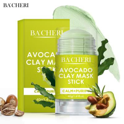 China Whitening Avocado Soothing Nourishing Cleansing Organic Clay Mask Stick For Face Purifying Private Label for sale