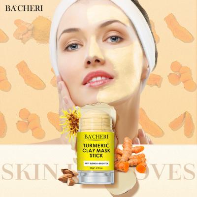 China Whitening Skin Care Label Face Organic Mud Turmeric Clay Mask Brightening Cleansing Stick for sale