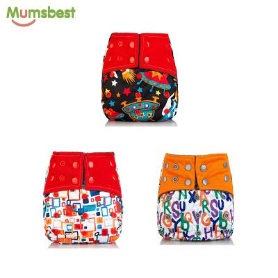 China Wholesale Manufacturing Reusable Eco-Friendly Washable Bamboo Charcoal Printed Logo Cloth Diapers for sale