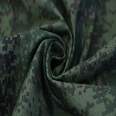 China CVC Shrink-resistant 50/50 ripstop printed camouflage fabric for Russia army BT-224 for sale