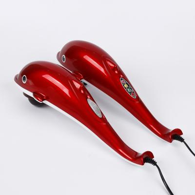 China ABS&TPR Electric Vibrating Red Neck Massager OEM Infrared Handheld Body Massager Smart Hammer Dolphin Shoulder Waist Back Buttocks for sale