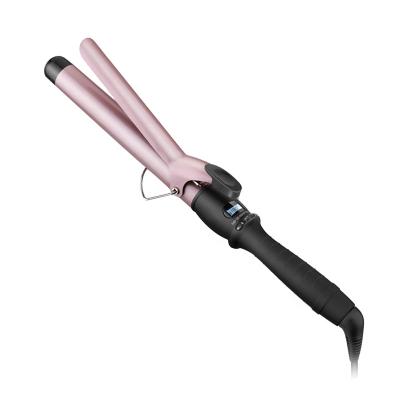 China Adjustable Heat Settings Wholesale Professional LCD Hair Crimper Pink Ceramic Iron Machine Curling Hair Crimper Portable Hair Curler for sale