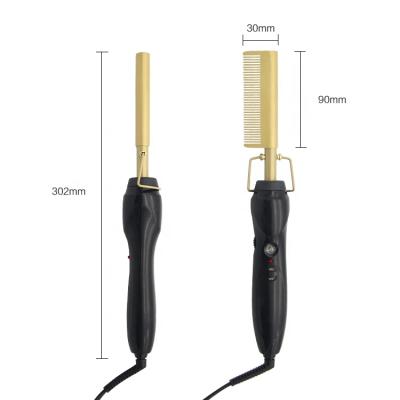 China Profession Private Label Salon Hair Comb Custom Hair Brush Waterproof 410 Degree Metal Hair Straightener Sweep Electric Hot Comb for sale