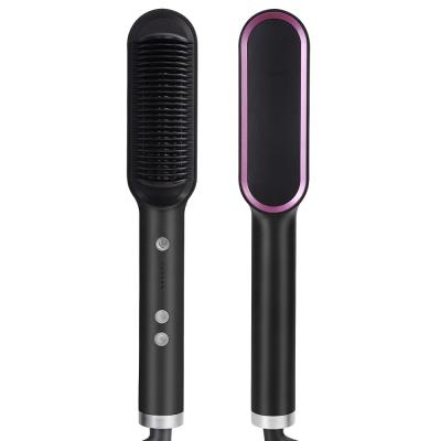 China Waterproof Heating Fast Comb Smooth Electric Hair Straightener Sweep Straightener Ceramic Comb Hair LED Display Electric Hair Brush for sale