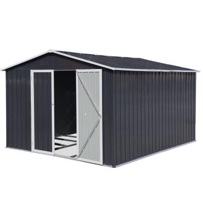 China Easy Install 10*8White+Coffee Outdoor Bike Storage Shed Metal Throw Outdoor Pool Towel Storage for sale