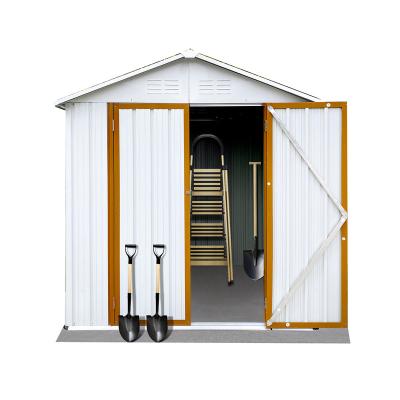 China Black Outdoor Metal Summit Storage Shed New Style Outdoor Motorcycle Shed Custom Metal Steel Shed for sale