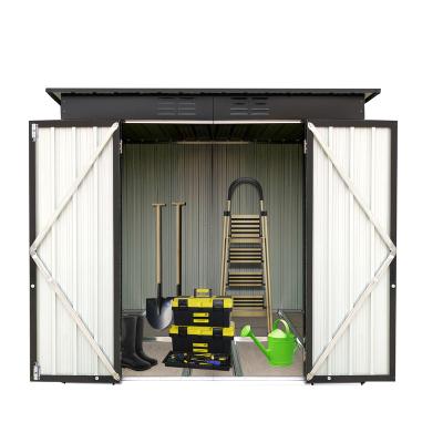 China Sliding Doors White-Black Outdoor Storage Durable Tool Shed Garden Metal Shed Multifunctional Tool Storage House For Yard Lawn for sale