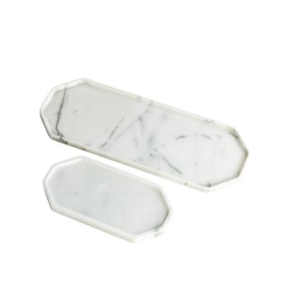 China Modern stonekocc Brand Customized Advanced Various Natural Marble Trays Tea Table Oval Western Dessert Jewelry Storage Tray for sale