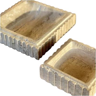 China Sustainable stonekocc Brand Marble Princess Cut Irregular Square Tray Living Room Bedroom Bathroom Storage Tray Home Decoration Accessories for sale