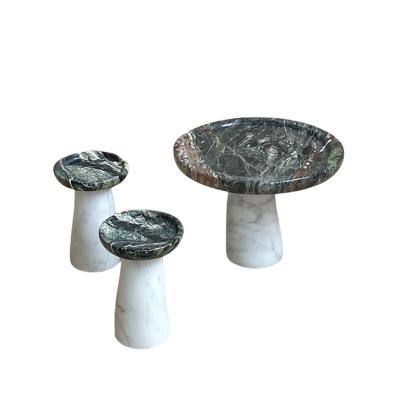 China Home Decoration stonekocc Brand Customized Natural Marble Mushroom Shaped Candlestick Villa Kitchen Light Luxury Designer Sample Room Decoration for sale