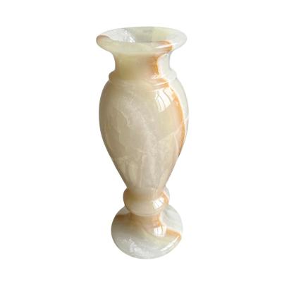 China Modern stonekocc Brand Natural Onyx Customized French Vintage Living Room Tea Table Desktop Decoration Light Luxury Dining Table Vase for sale