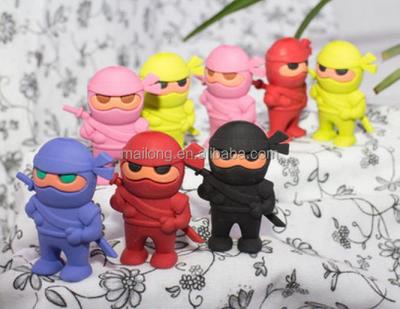 China Watch Lovely 3 d Ninja Creative Wholesale Evil Eraser Rubber Eraser PN3415 for sale