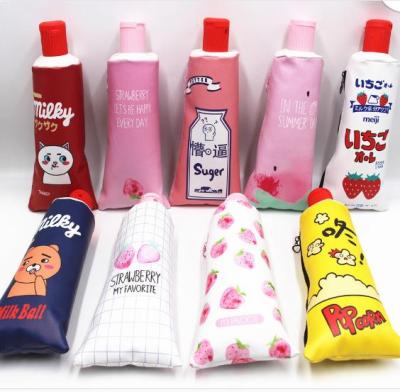 China Beautiful multifunctional simple small and pure and large capacity fresh fruit school bag stationery pencil case girls pencil bags pn7134 for sale