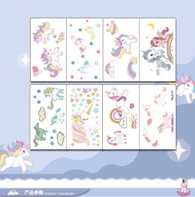 China Environmental protection unicorn children's lovely cartoon waterproof animal paste tattoo paste play foreign trade waterproof stickers PN7197 for sale