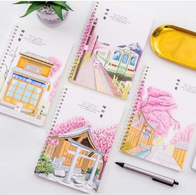 China Self-adhesive This New Pure and Fresh Han's Edition Rollover Creative Small Notebook and A5 Coil Thickening Hard Surfaced Notebook PN7225 for sale