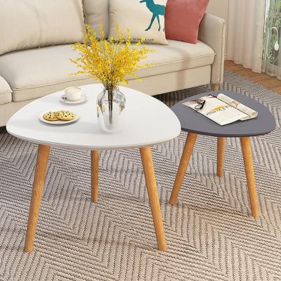 China Modern Home Furniture Nordic Bamboo Interlocking Triangle End Set Of 2 Coffee Tables Modern Minimalist Side Table For Living Room for sale