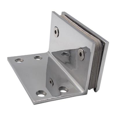 China Modern 90 Degree Frameless Corner Hinges Wall to Hinges Brass Tempered Glass Glass Door Hinges for sale