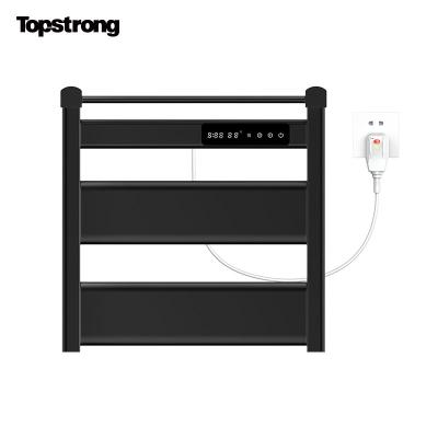 China Heater Fashion Wall Towel Drying Heater Black Electric Towel Warmers for Bathroom for sale