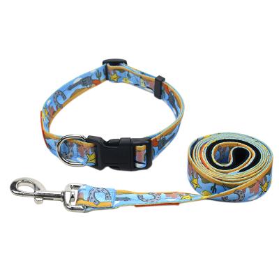 China Manufacturer Custom Soft Polyester DETACHED Dog Supplies Dog Collars and Leashes Set for sale