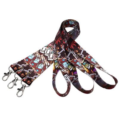 China High Quality Custom Anime Colorful Lanyard With Metal Clip Dye Sublimation Printing Cartoon Character for sale