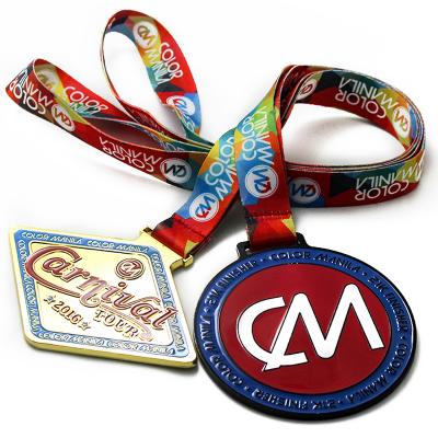 China Custom Event Logo Medal Lanyard Key Ribbon Holder With Sublimation for sale