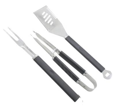 China Easily Cleaned Top Quality 430 Stainless Steel 3pcs BBQ Tool Utensil With PP Handle for sale